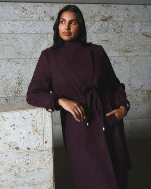 Reo Coat - Plum - Estelle Clothing
