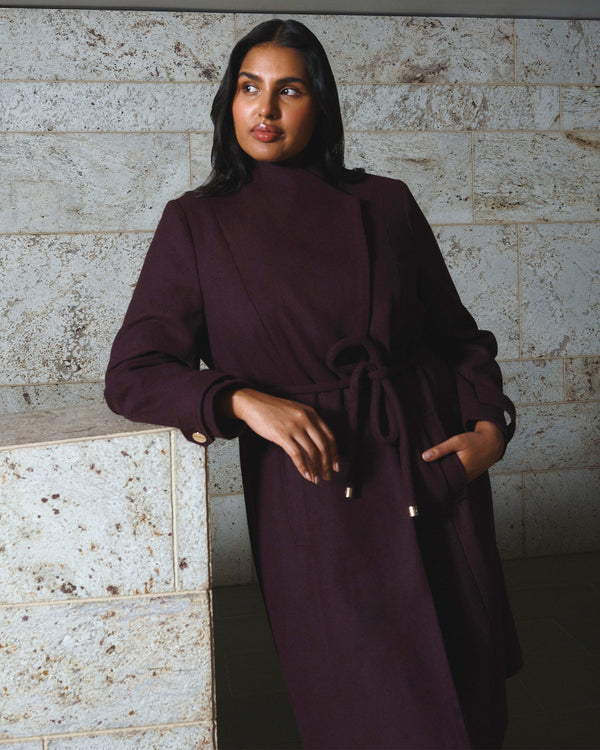 Reo Coat - Plum - Estelle Clothing
