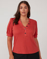 Sublime Rib Knit Top - Coral - Estelle Clothing