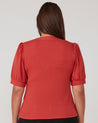 Sublime Rib Knit Top - Coral - Estelle Clothing