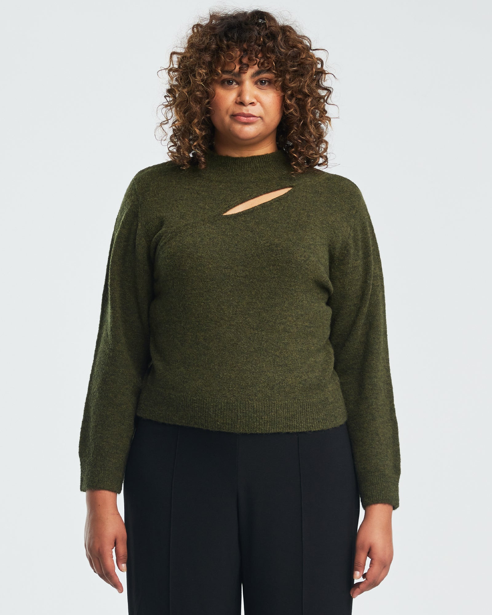 Cut Out Cozy Knit - Olive - Estelle Clothing