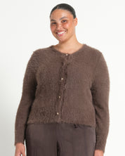 Camille Crew Cardi - Mocha - Estelle Clothing
