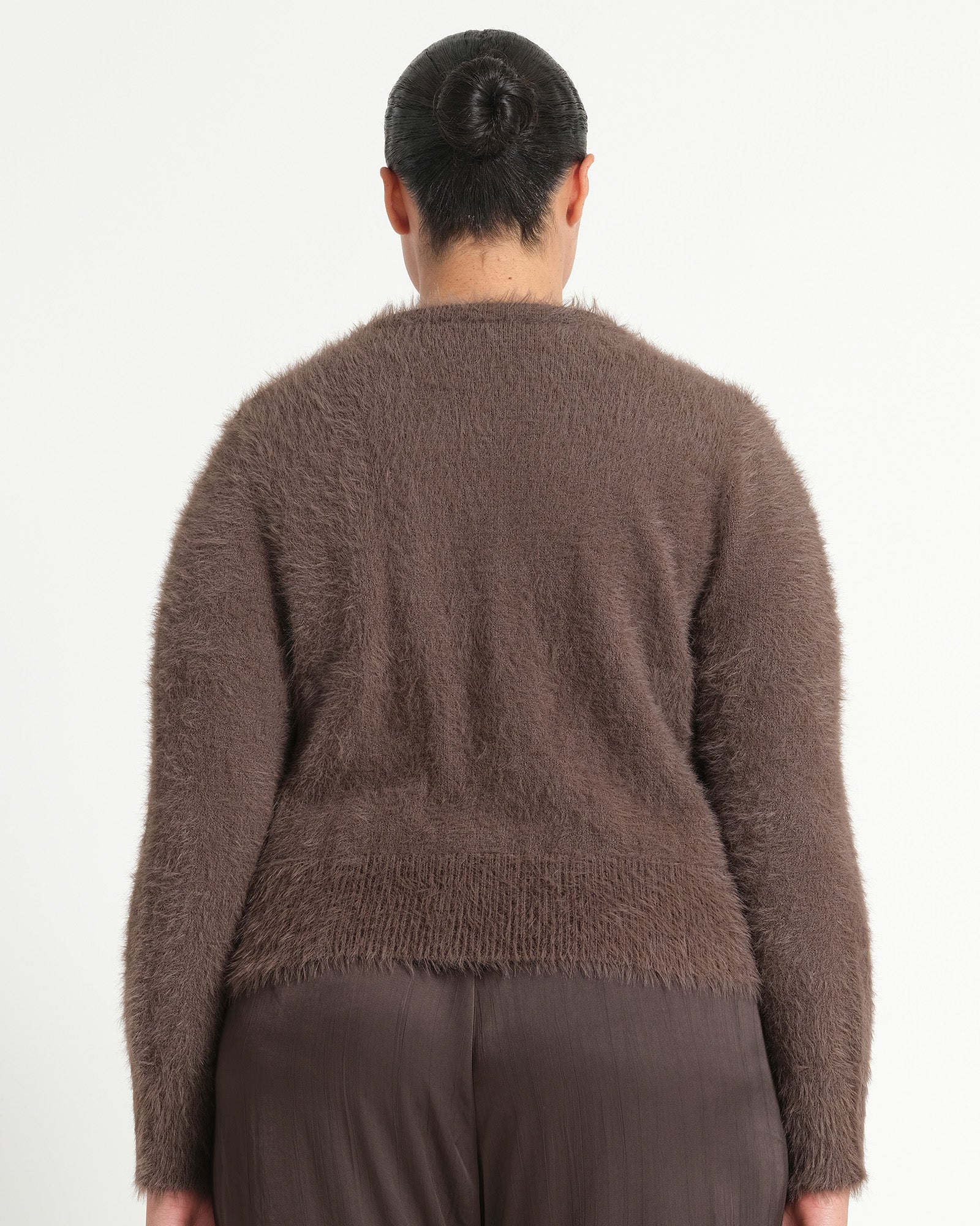 Camille Crew Cardi - Mocha - Estelle Clothing
