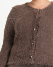 Camille Crew Cardi - Mocha - Estelle Clothing
