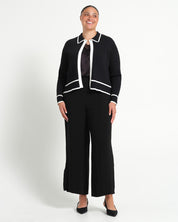 Gracie Contrast Cardi - Black/White - Estelle Clothing
