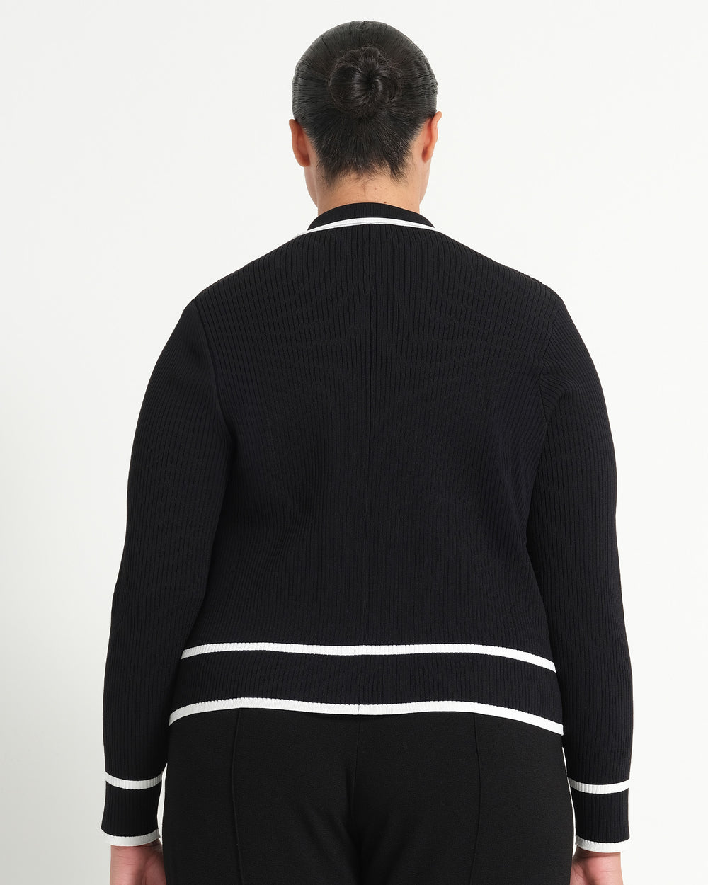 Gracie Contrast Cardi - Black/White - Estelle Clothing
