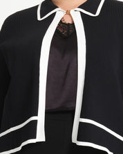 Gracie Contrast Cardi - Black/White - Estelle Clothing

