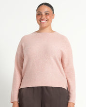 Night Crew Sparkle Knit - Blush Pink - Estelle Clothing
