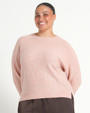 Night Crew Sparkle Knit - Blush Pink - Estelle Clothing
