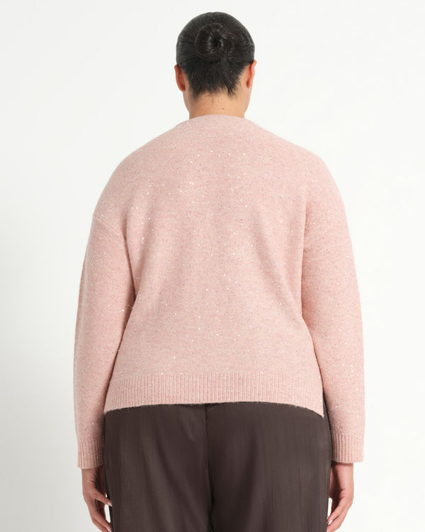 Night Crew Sparkle Knit - Blush Pink - Estelle Clothing
