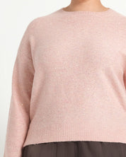 Night Crew Sparkle Knit - Blush Pink - Estelle Clothing
