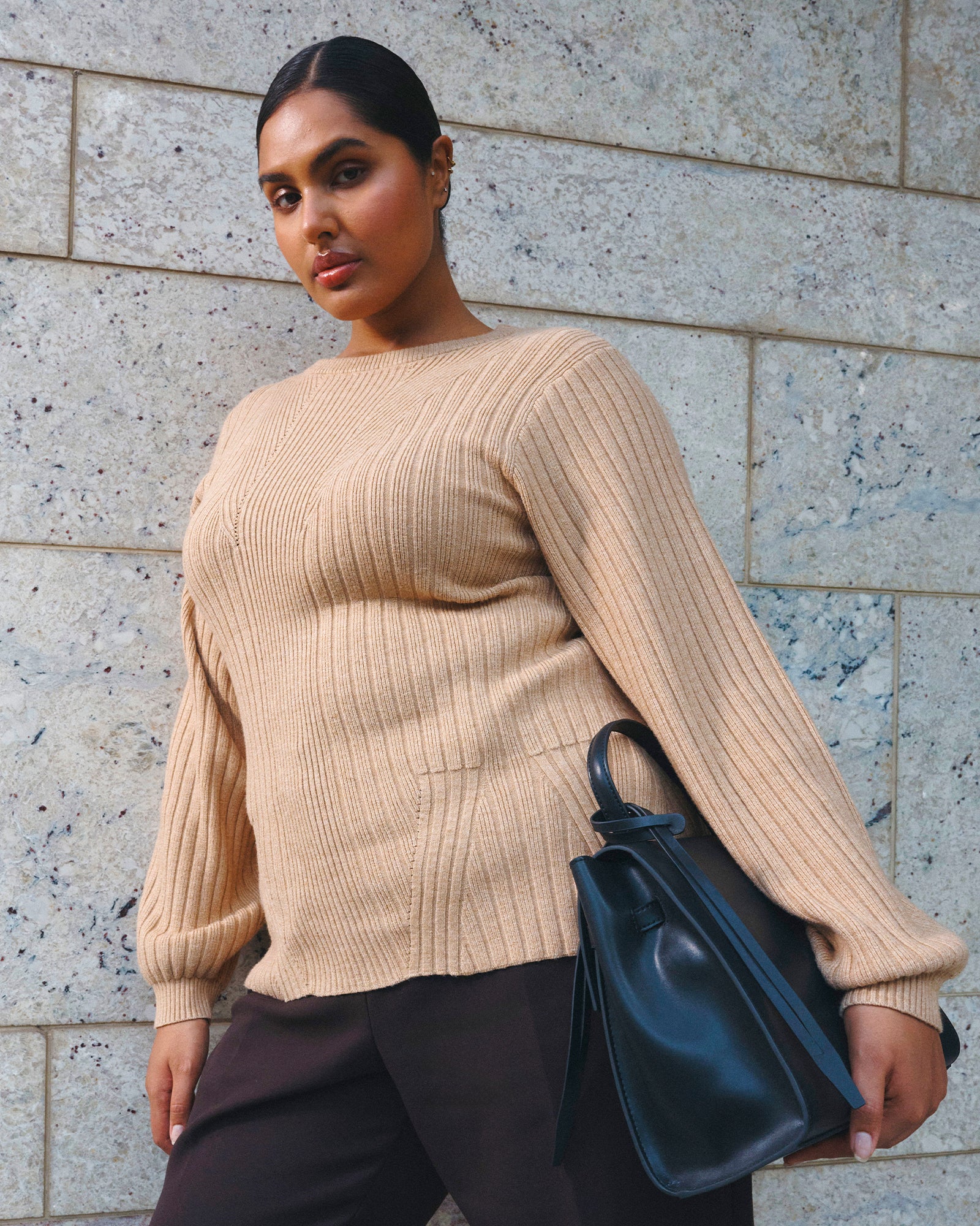 Remi Ribbed Knit - Beige - Estelle Clothing