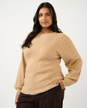Remi Ribbed Knit - Beige - Estelle Clothing