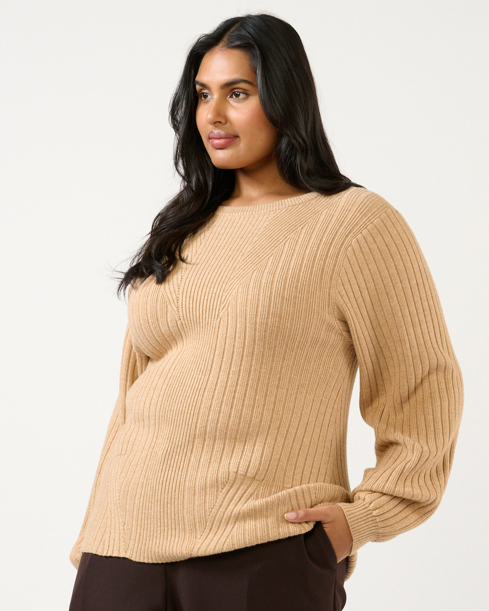 Remi Ribbed Knit - Beige - Estelle Clothing
