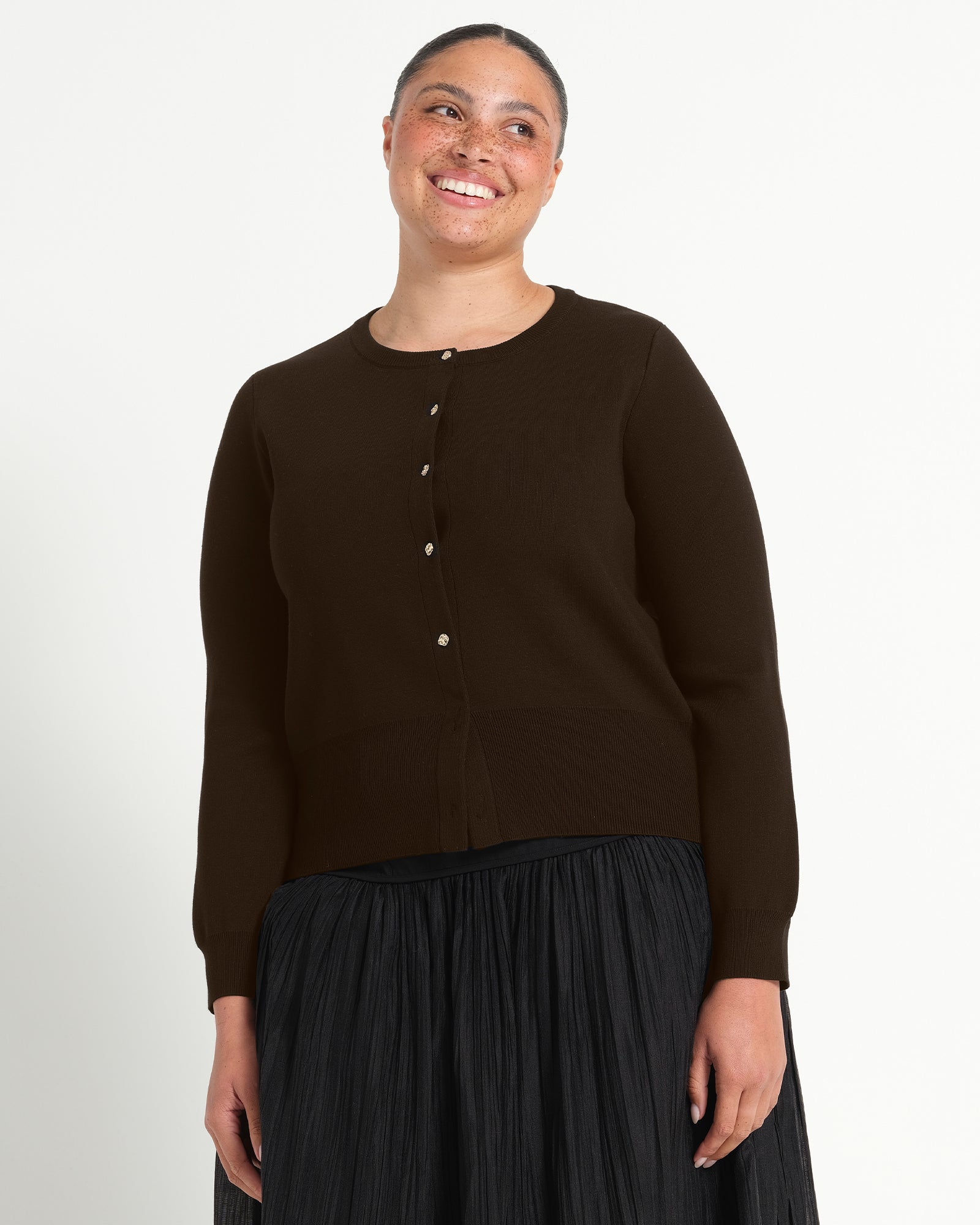 Jasmine Cardi - Choc - Estelle Clothing
