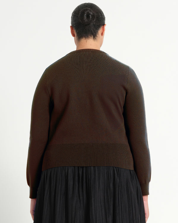 Jasmine Cardi - Choc - Estelle Clothing
