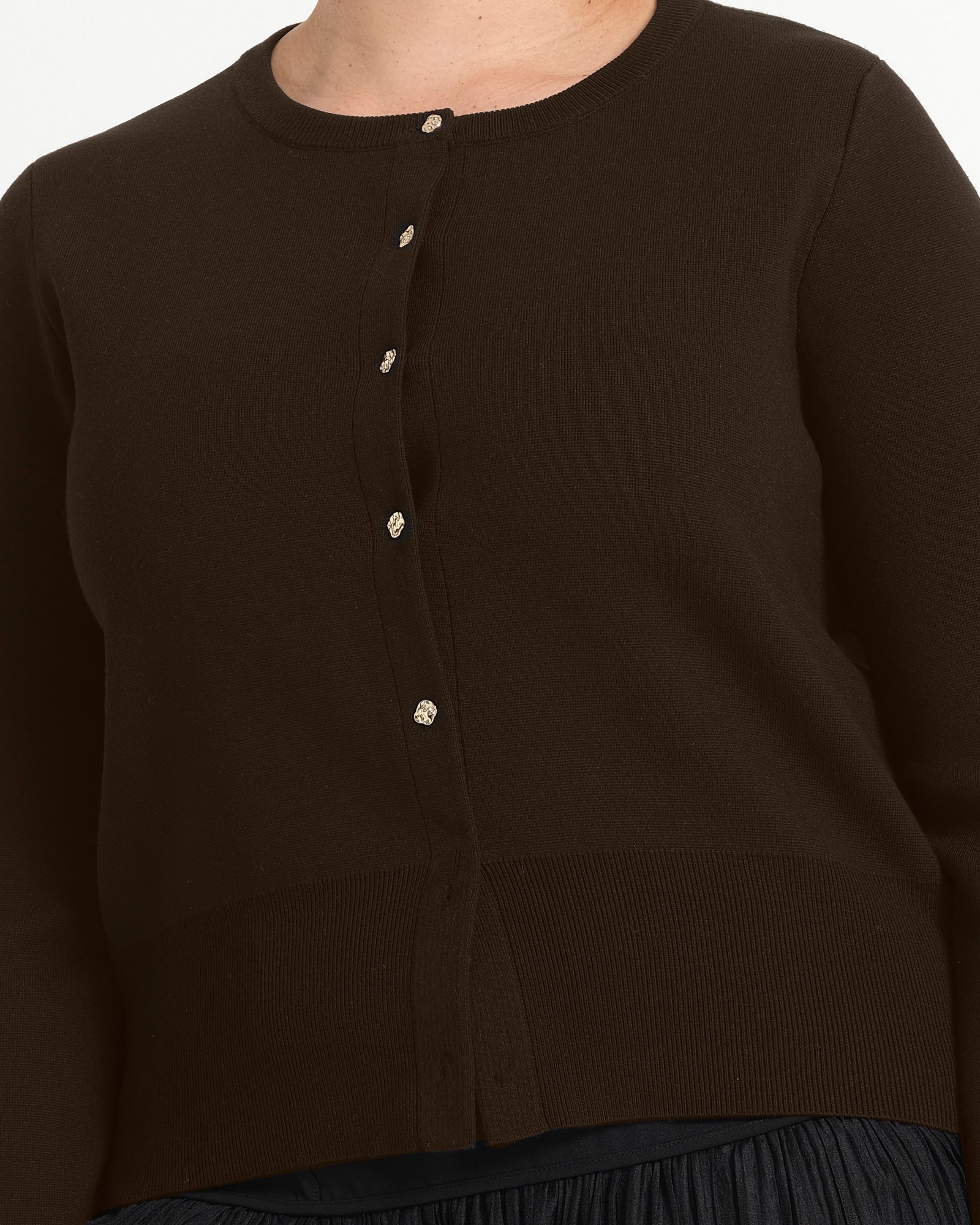 Jasmine Cardi - Choc - Estelle Clothing
