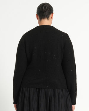 Night Cardi Sparkle Knit - Black - Estelle Clothing
