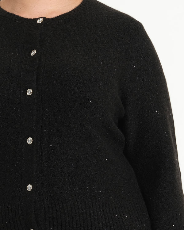 Night Cardi Sparkle Knit - Black - Estelle Clothing
