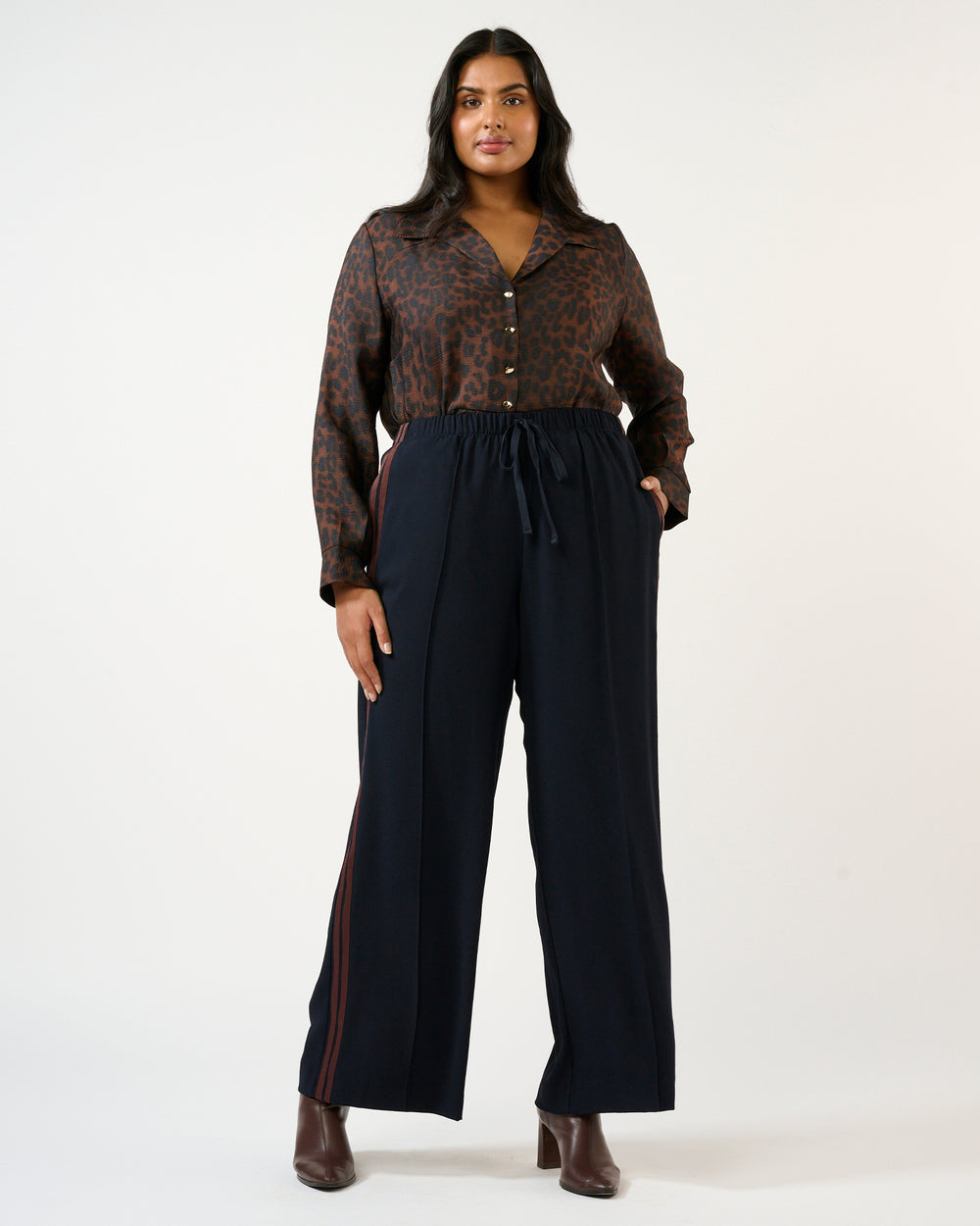Jesse Pant - Navy/Choc - Estelle Clothing