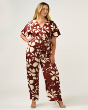 Hamilton Jumpsuit - Terracotta/Cream - Estelle Clothing

