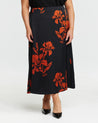 Morocco Blooms Skirt - Orange Floral - Estelle Clothing