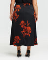 Morocco Blooms Skirt - Orange Floral - Estelle Clothing