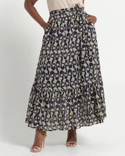 Sea Lily Skirt - Navy/Fern - Estelle Clothing