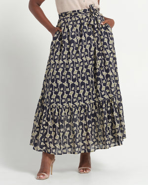 Sea Lily Skirt - Navy/Fern - Estelle Clothing