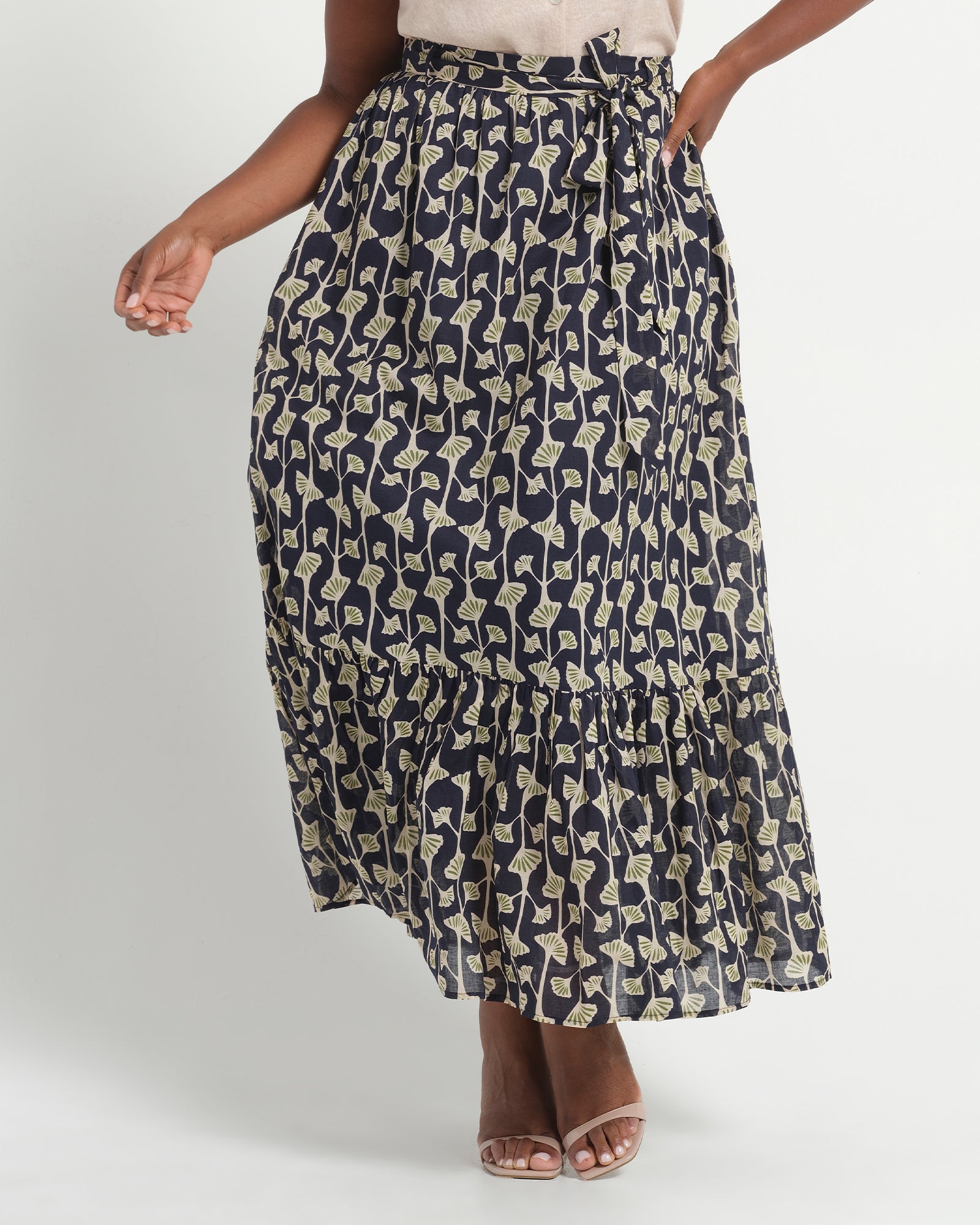 Sea Lily Skirt - Navy/Fern - Estelle Clothing