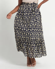Sea Lily Skirt - Navy/Fern - Estelle Clothing