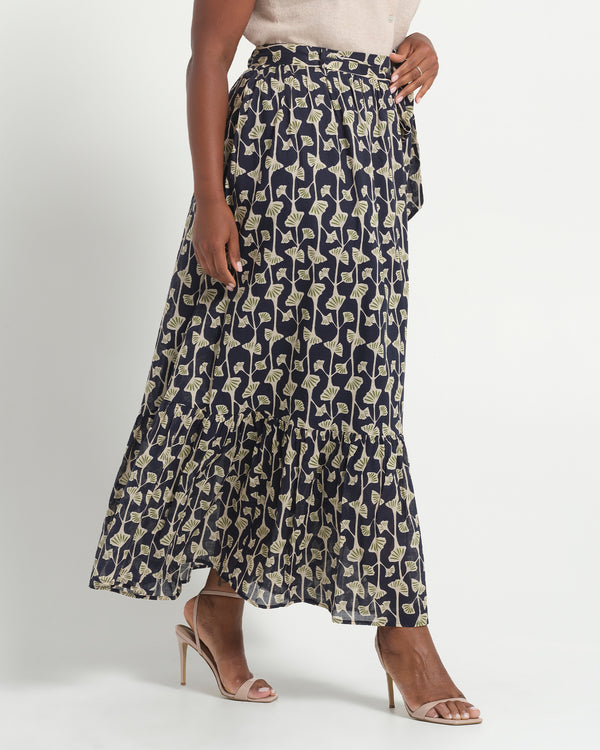 Sea Lily Skirt - Navy/Fern - Estelle Clothing