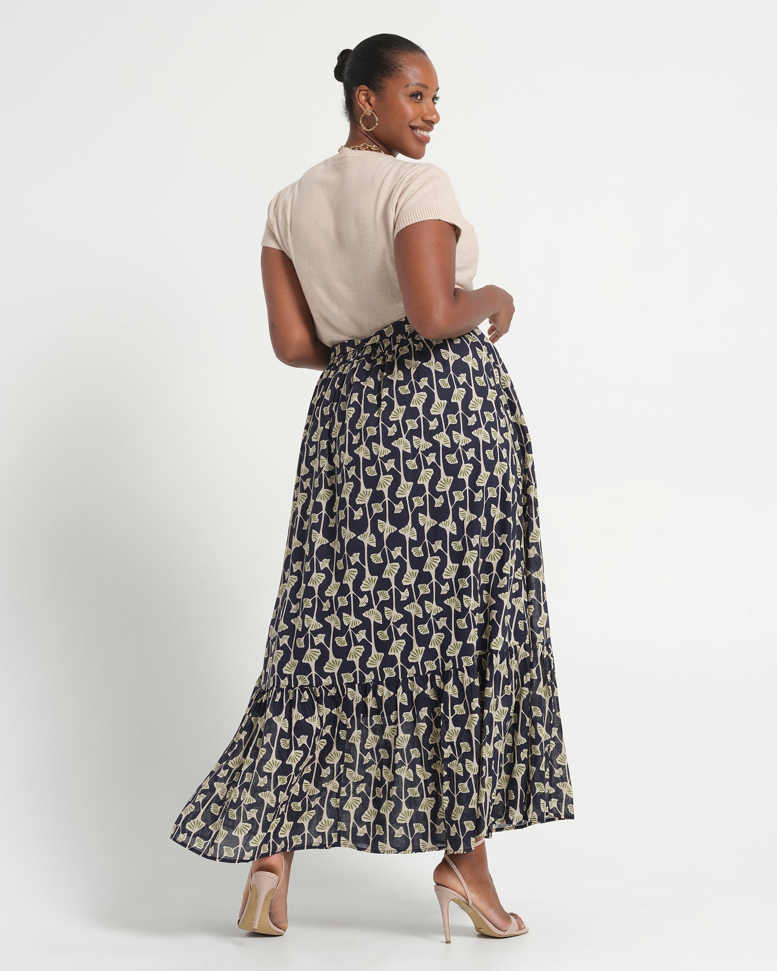 Sea Lily Skirt - Navy/Fern - Estelle Clothing