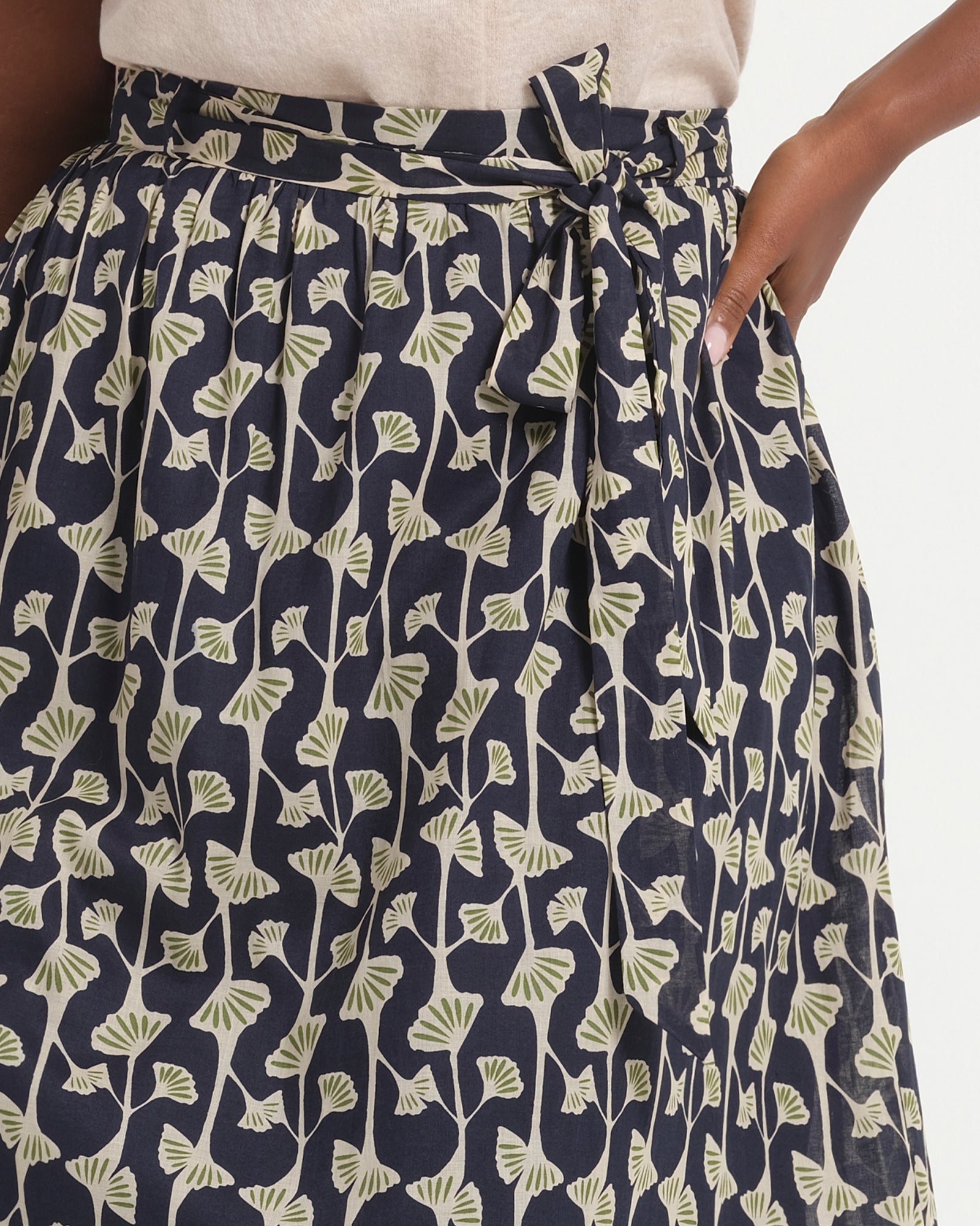 Sea Lily Skirt - Navy/Fern - Estelle Clothing