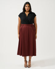 Sahara Breeze Skirt - Mahogany - Estelle Clothing