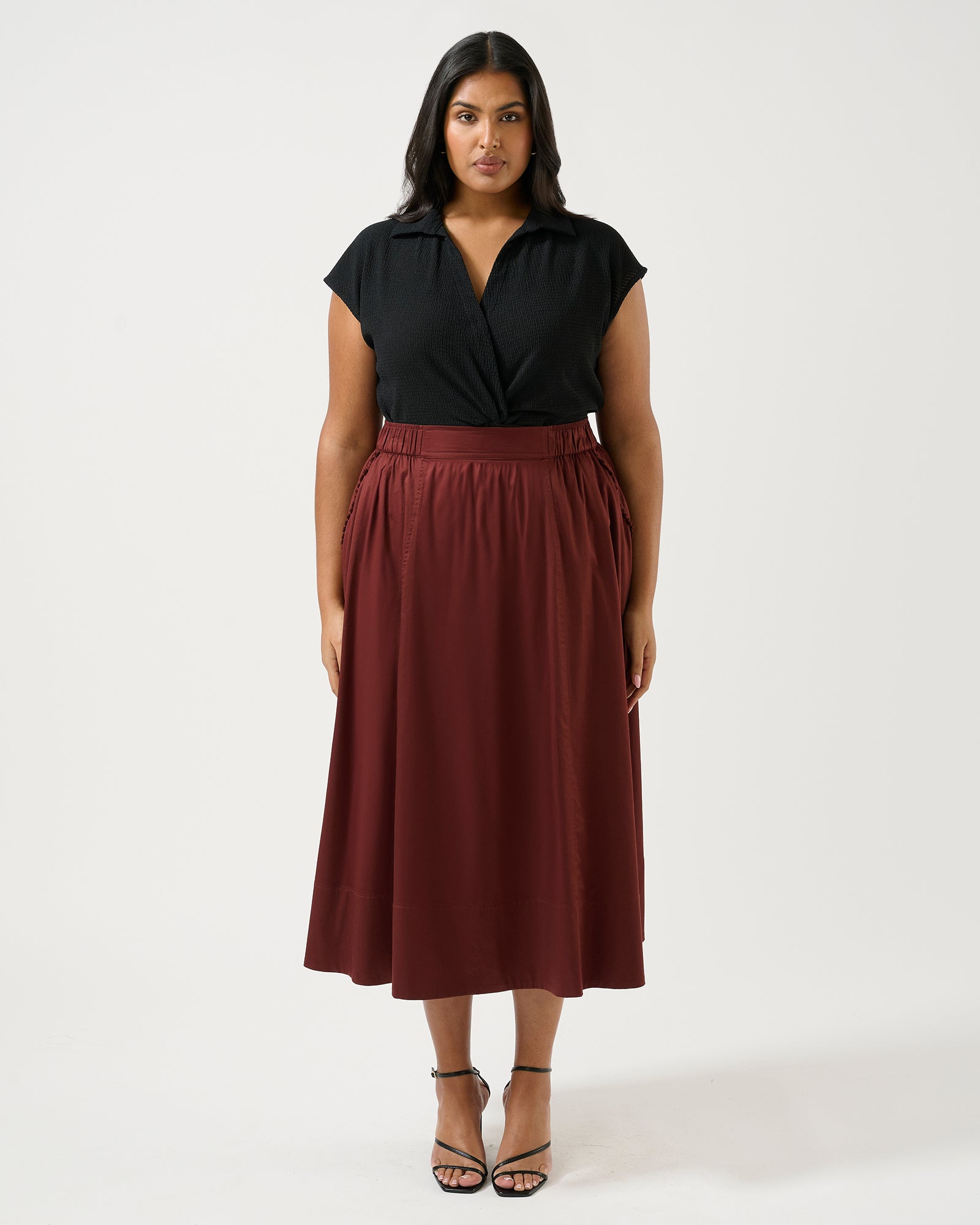 Sahara Breeze Skirt - Mahogany - Estelle Clothing