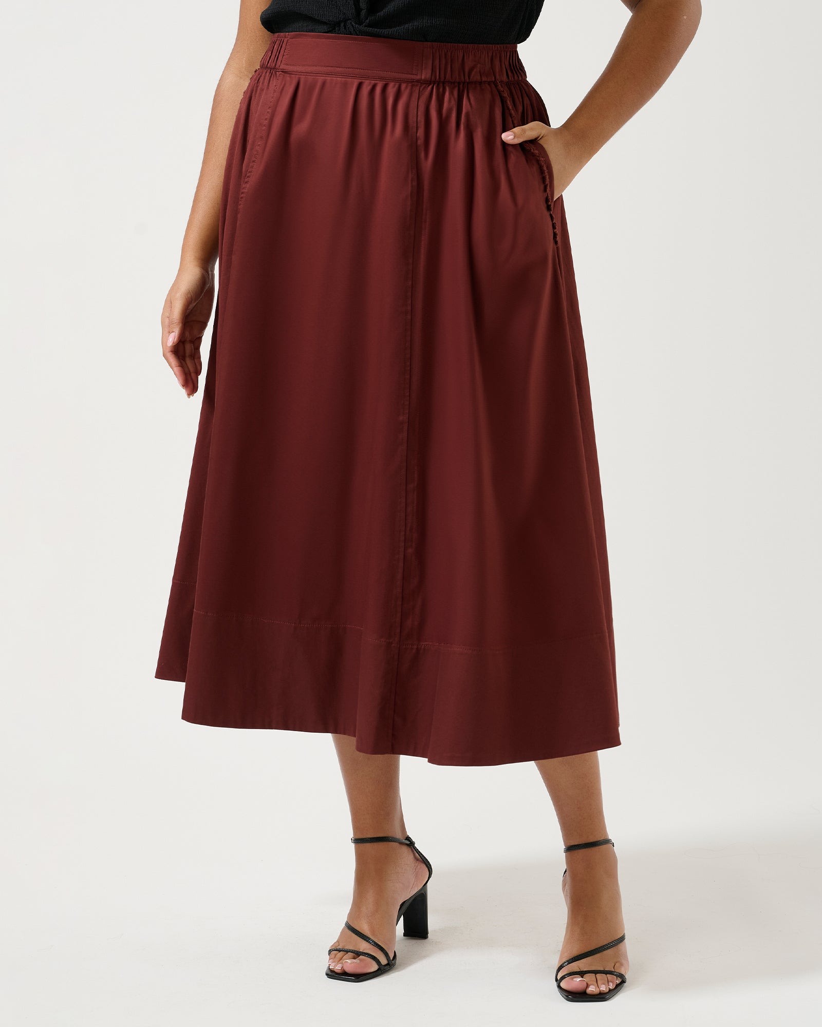 Sahara Breeze Skirt - Mahogany - Estelle Clothing