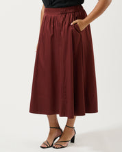 Sahara Breeze Skirt - Mahogany - Estelle Clothing