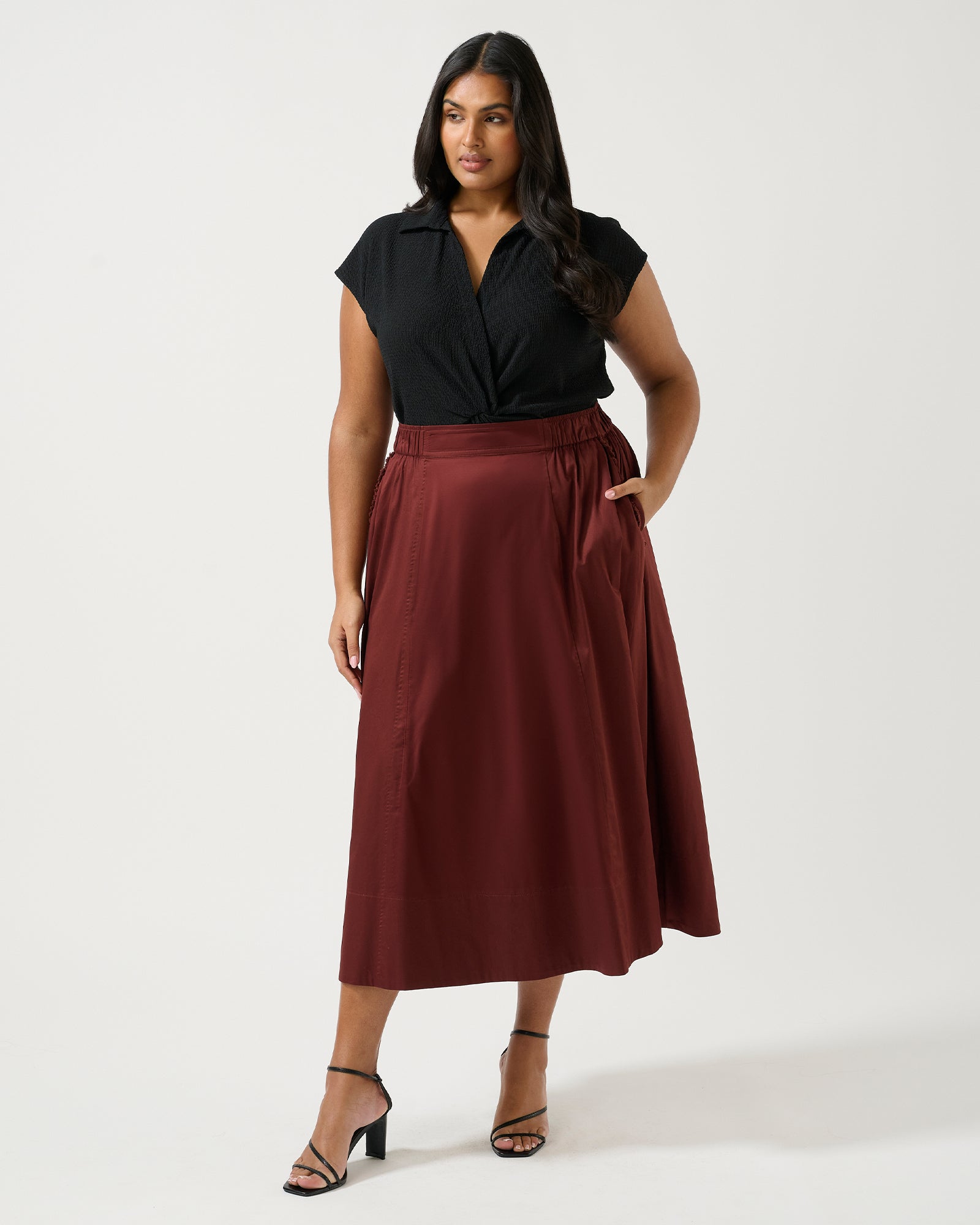 Sahara Breeze Skirt - Mahogany - Estelle Clothing