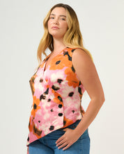 Freya Top - Peony/Mandarin - Estelle Clothing