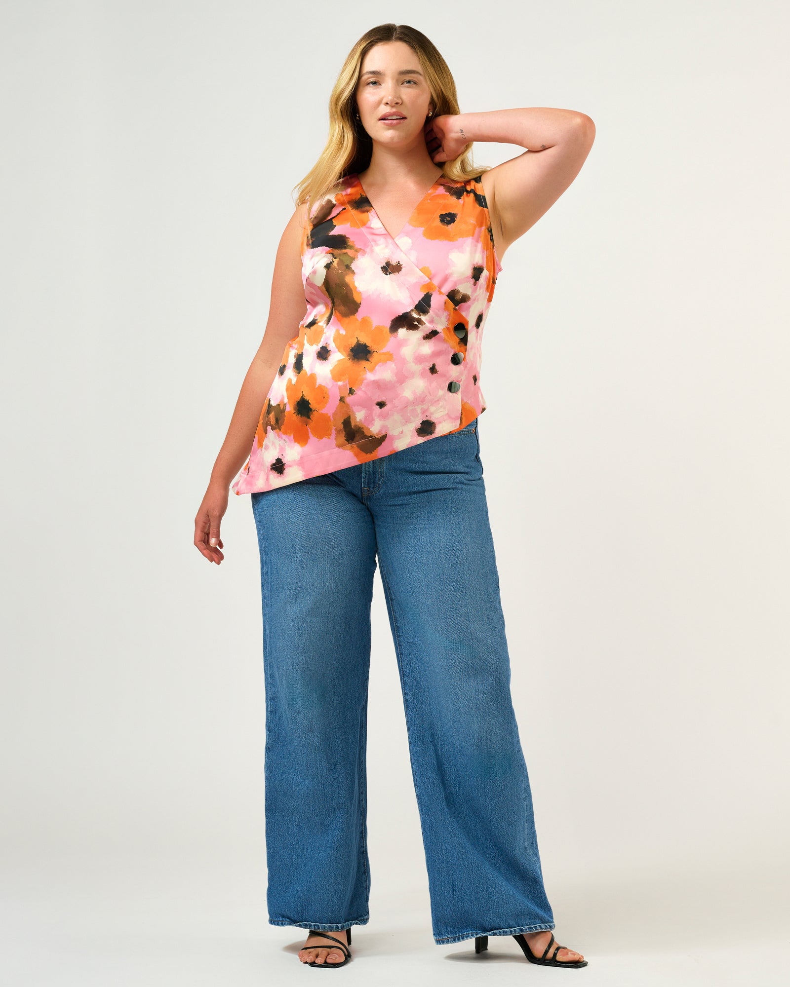 Freya Top - Peony/Mandarin - Estelle Clothing