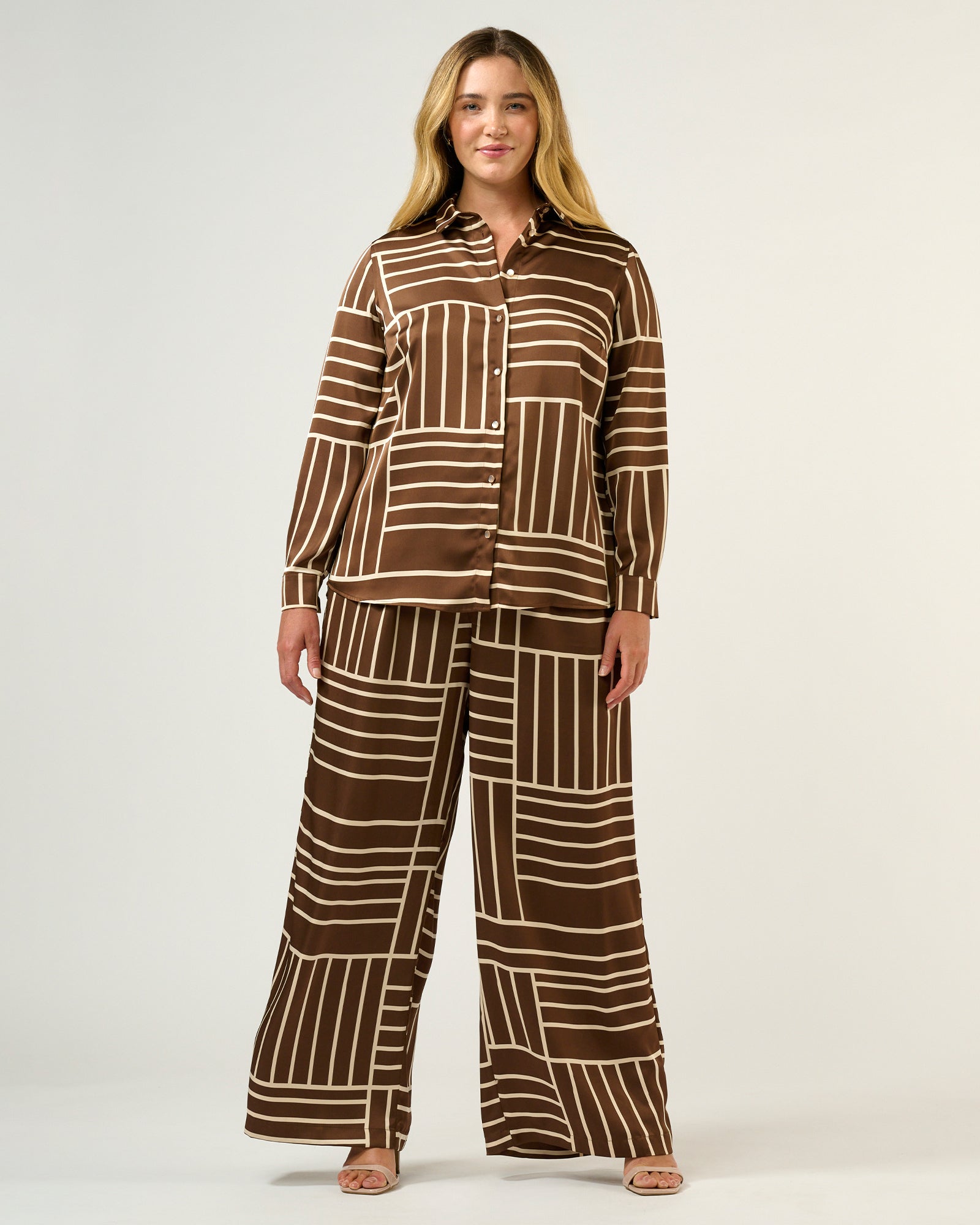 Josie Shirt - Cedar/Cream - Estelle Clothing
