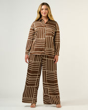 Josie Shirt - Cedar/Cream - Estelle Clothing
