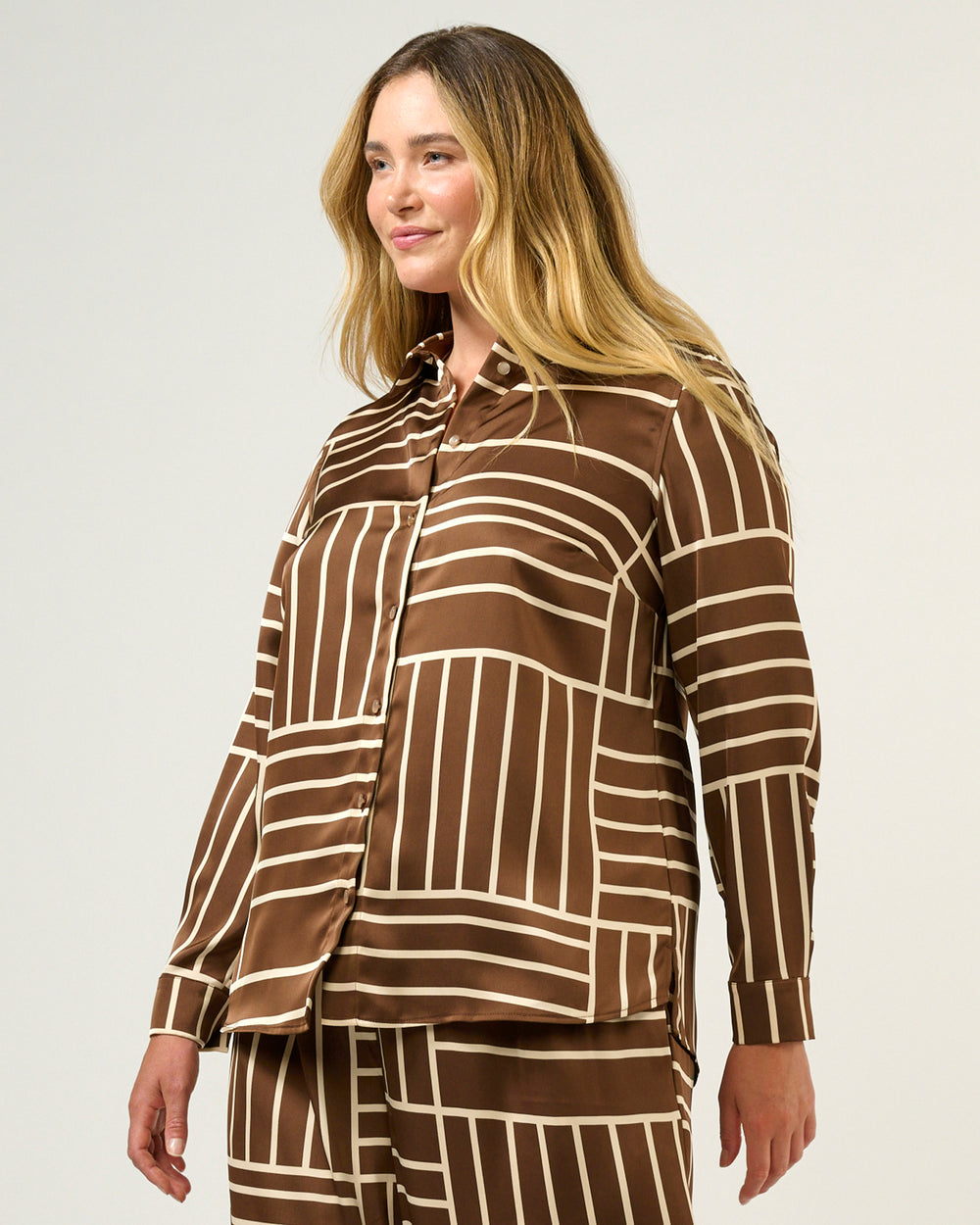 Josie Shirt - Cedar/Cream - Estelle Clothing
