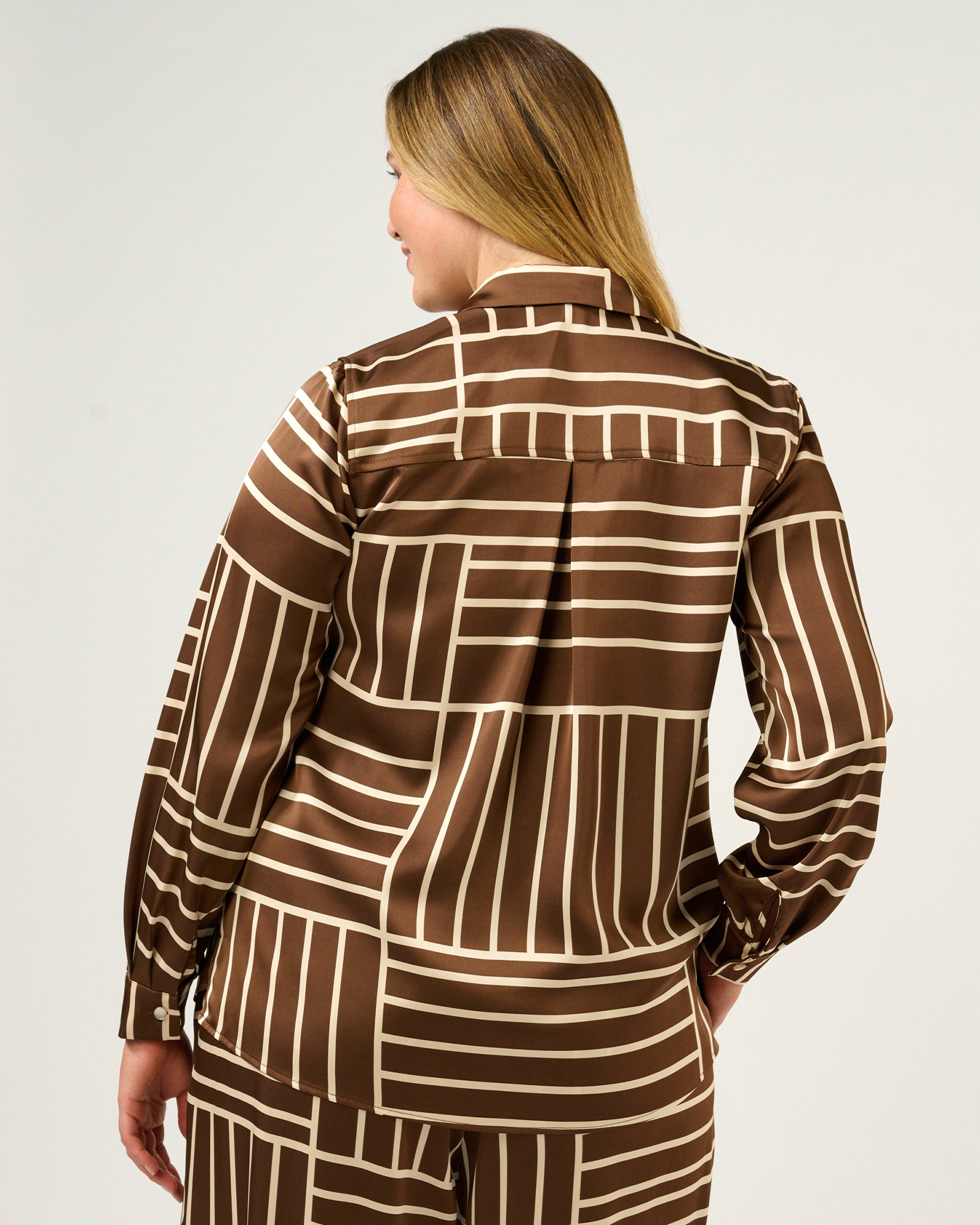 Josie Shirt - Cedar/Cream - Estelle Clothing

