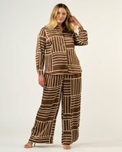 Josie Shirt - Cedar/Cream - Estelle Clothing
