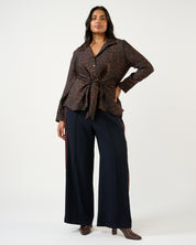 Leona Top - Choc/Navy - Estelle Clothing
