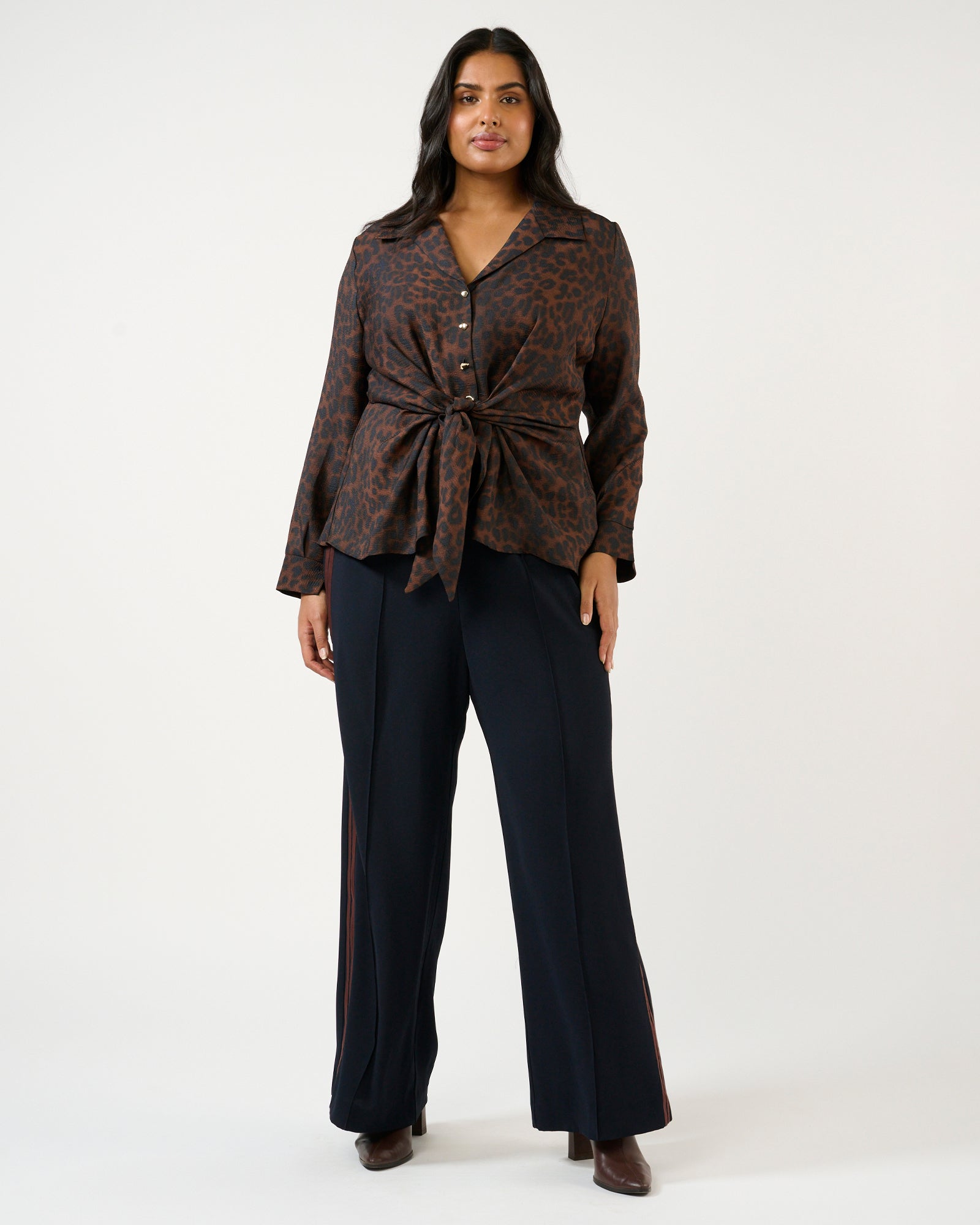 Leona Top - Choc/Navy - Estelle Clothing