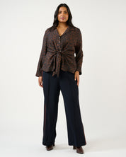 Leona Top - Choc/Navy - Estelle Clothing