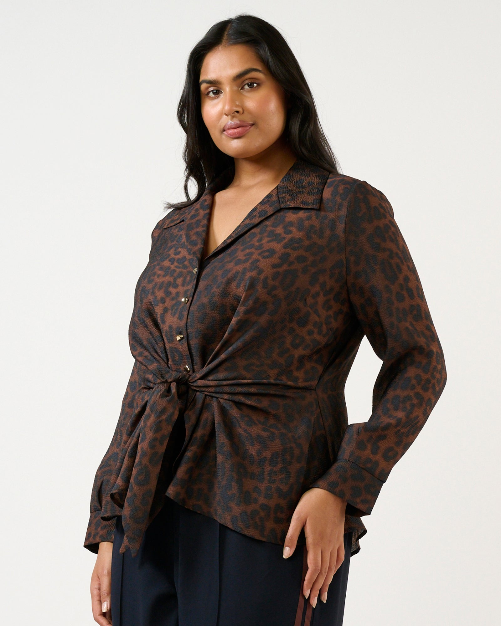 Leona Top - Choc/Navy - Estelle Clothing